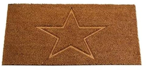 HomeZone Plain Decoir Doormat Door Mat Natural Look Mat Slip Resistant PVC Backing Safe Anti-Slip Novelty Design Indoor Outdoor Use (Star Struck!)