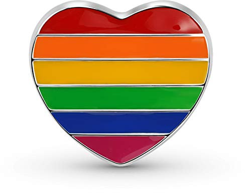 GNOCE Herz Regenbogen Flagge Charms Perle Sterling Silber Liebe ist Liebe Beads Charm Fit Armband/Halskette Bestes Geschenk für Sie mit Schmuckbox