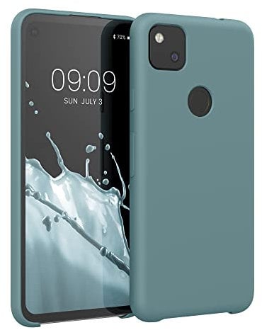 kwmobile Hülle kompatibel mit Google Pixel 4a Hülle - Silikon Handy Case - Handyhülle weiche Oberfläche - kabelloses Laden - Arctic Night