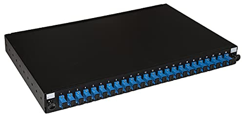 LINK LK24FOSCSS Glasfaserplatte 19 Zoll mit 24 Adaptern SC SIMPLEX SINGLEMODE Tiefe 250 mm Farbe schwarz