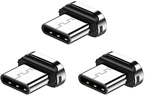 Kuulaa Magnetic Type C Adapter [3 Stück], USB C Staubschutz Verbinder für Ladeanschluss, Typ C magnetisches stecker für Magnet Ladekabel Type C Plugs 3-in-1-Magnetladekabel