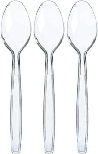 Caltecx 100 Biodegradable Spoons | Reusable Spoons for Indoor and Outdoor Parties
