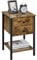 Yaheetech Side Table Nightstand 2-Drawer Industrial Vintage End Table Metal Frame Bedside Table with 2 Drawers and 1 Open Shelf for Living Room/Bedroom/Office,Rustic Brown