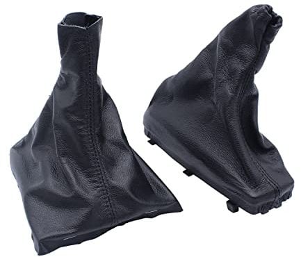 SHLPDFM Schaltsack Schaltmanschette + Handbremsmanschette Echtleder Schwarz für Opel ASTRA H 2004-2010