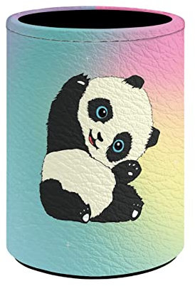 Kuiaobaty Pot à crayons rond pour enfants - Motif panda mignon