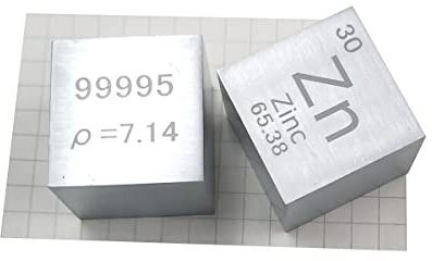 嘉信誉 Zink (Zn) Dichtewürfel, Laborqualität, präzise über 99,9 % hochrein, verwendet für Laborexperimentsmaterialien, persönliche Hobbys und Sammlungen (Größe: 2,5 cm, Farbe: matt)