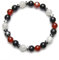 Fukugems Rot Karneol Schwarz Obsidian Weiß Quarz Kristall Glücks-Armband - Feng Shui Stretch Heilung für Frauen Männer