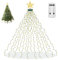 aneeway 410 LEDs Natale Luci Stelline, Telecomando Catena Luminosa Stelle Luce Stringa Interni Esterni Per Albero di Natale di 1,5-2,4 m Salotto Giardino Feste Natale Matrimonio, Bianco Caldo