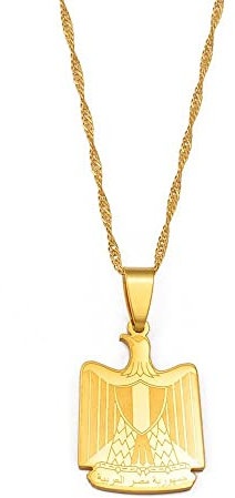YZyizhen Ägypten Adler Anhänger Halskette – Land Symbol Ägypter Ethnischer Stil Hip-Hop Charme Dünne Kette Patriotischer Zierlicher Schmuck, Damen Herren Mädchen Unisex Geschenke,Gelb,Einheitsgröße