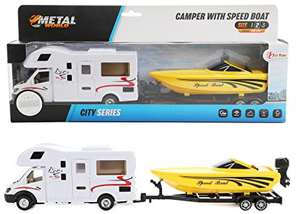 Toi Toys Wohnmobil + Schnellboot + Anhänger