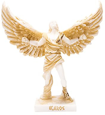 Icarus Griechische Mythologie Alabaster-Statue, Goldton, 16,2 cm