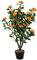 GIANTEX Arbres artificiels avec 37 camélias de 102 cm Plante florale artificielle en pot de ciment décoration intérieure et extérieure pour bureau, maison, porche