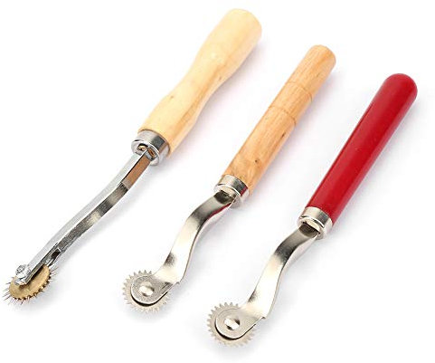 3 Stück Kopierrad Nähwerkzeug, Nadelspitze Kopierrad für Schnittmuster, DIY Leder Papier Stoff Handwerk Nährad Roulette Werkzeug Professionelles Stichmarker Schneidwerkzeug
