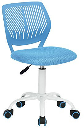 HOMYLIN Moderne Einstellbare Design Computer Sitz Schreibtisch Task Stuhl Drehbare Armlose Kinder Lernraum Home Office, BLAU