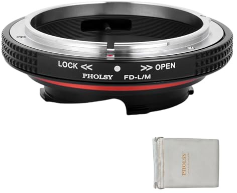 PHOLSY Objektivadapter Kompatibel mit Canon FD Objektiv und Leica M Kamera | Manueller Bajonettadapter mit Blendenhebel Kompatibel mit Canon FD auf Leica M, FL auf LM, FD auf LM
