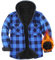 Boyzn Hemdjacke Herren mit Kapuze Flanellhemd Kariertes Jacke Warm Gefüttert Fleecejacke Freizeithemd Hoodie Herren Winterjacke mit Taschen Outdoor Sweatjacke Blue-Q1-3XL