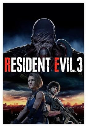 THEGIS Resident Evil 3 Spiel Leinwand Poster Schlafzimmer Dekor Sport Landschaft Büro Zimmer Dekor Geschenk ungerahmt 30 x 45 cm