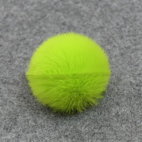 20 Stück Kunstfell Pompon Künstlicher Haarball Kunstfell Bommel Fellbommel 5cm DIY Kunstpelz Pom Poms Ball für Damen Mädchen Tasche Anhänger Dekoration Strickmützen Schuhe Schal Zubehör -Grün