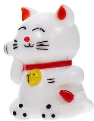 Amosfun Glückliche Katze Tischdekoration bürodeko Tierstatue winkende Katzenfigur Dekoration Auto Model Geldgeschenk Desktop-Ornament Desktop-Schmuck Schreibtisch Skulptur Kuchen Kätzchen