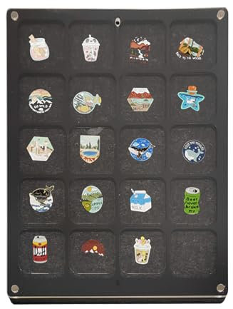 Anstecknadel-Sammlung, transparent, 20 Fächer, staubdichte Acryl-Vitrine, Anstecknadel-Vitrine für Strandanhänger, Schmucknadeln, Geschenk, Anstecknadeln, Sammlerstücke für Anstecknadeln Jomewory