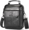 Leder-Umhängetasche für Herren, lässige Umhängetasche, Reisen, Vintage, Kuriertasche, Multifunktions-Handtasche, Umhängetasche, Schwarz