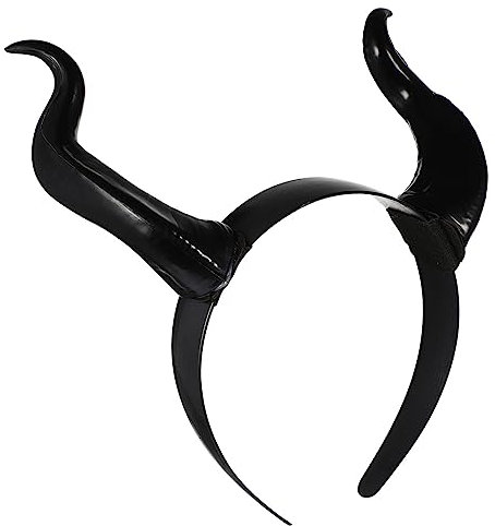 Artibetter Halloween Black Devil Horns Headband, Cosplay Horn Hair Hoop, Party Horns Headpiece, Large Horn Headband