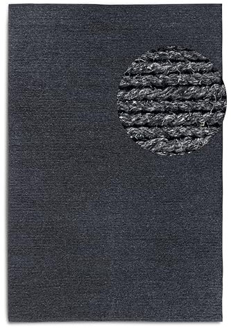 Villeroy & Boch Wollteppich Francois - Natur Wohnzimmerteppich - Handgewebt & Natürlich - Boho Teppich Wolle für Wohnzimmer, Schlafzimmer, Esszimmer, Flur, Küche – Anthrazit, 60x90cm