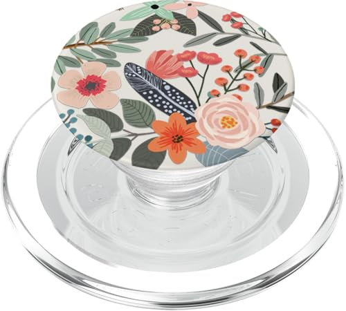 Cute Colorful Garden Botanical Floral Pattern PopSockets PopGrip for MagSafe