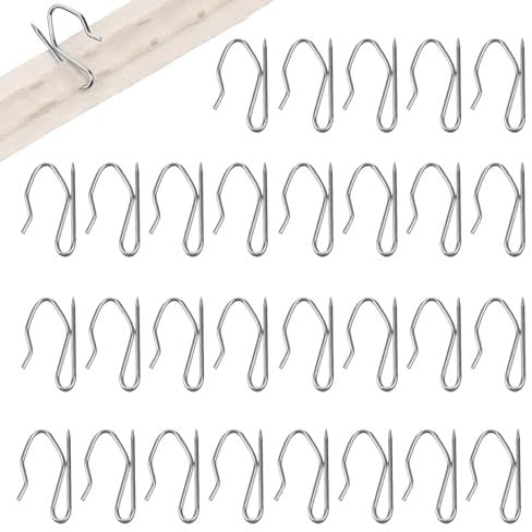 50pcs Heavy Duty Zinc Metal Drapery Pin Hooks,Metal Curtains Hooks,Curtain Pin Hooks,Window hooks metal,Pinch Pleat CurtainHooks,Heavy Duty CurtainHooks for Window/Shower/Pencil Pleat Curtain