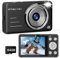 Appareil photo numérique, 4K 64MP UHD Autofucos Zoom numérique 18x avec carte Micro SD 64 Go, appareil photo compact portable pour photographie, vlogging, adolescents, débutants, adultes, noir