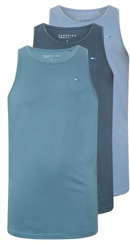 BadRhino Big & Tall 3 Pack Plain Vest Tops - Men's - Plus Size Curve