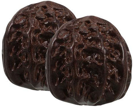 CIYODO Handgymnastikbälle 2 Stück Walnuss Holz Handmassagebälle Für Senioren Handkraft Training Tragbare Fitnessbälle Für Handmuskelentspannung Und Mobilität