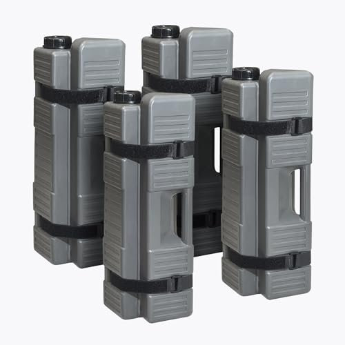 Taylor & Brown Gazebo Weights - 4 Pack, Fill with Sand or Water, Heavy Duty Plastic Weight with Velcro Strap & Side Handle for Secure Attachment, Ideal for Canopies, Pop Up Tent