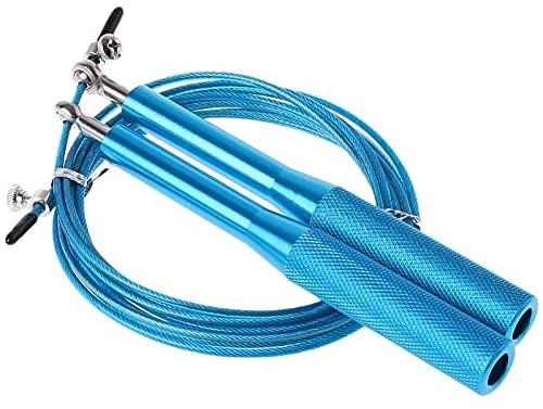 ETZRYSYB Corda per saltare in filo di acciaio con cuscinetto a 360°, corda per saltare regolabile, per palestra, boxe, allenamento, sport e intrattenimento (blu)