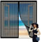 Zanzariera Magnetica per Finestre Fai da Te 97 x 150 cm Zanzariera Magnetica Adesivo Pieghevole Totalmente per Tutti Terrazza Porte e Finestre, Nero