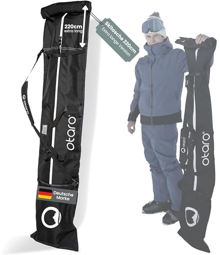 Otaro Skitasche für Ski & Skistöcke, Skisack, Ski Bag längenverstellbar, wasserabweisend, robuste Reißverschlüsse, gepolsterter Tragegurt