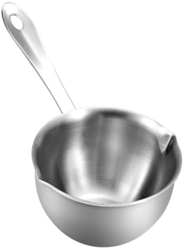 Warmhm Petite Casserole Inoxydable Pour Sauce Huile Et Lait 18 Cm 2 Becs Verseurs Poignée Ergonomique Anti-Chaleur Double Échelle Interne Pour Cuisine Maison