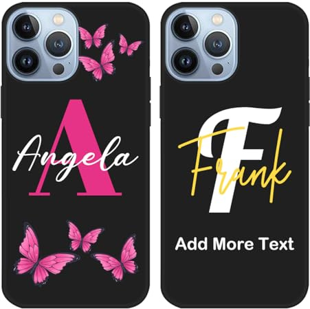 Individual Personalised Case Compatible with Apple iPhone 13 Pro Max 2021 - Customisable Name and Initial Mobile Phone Case, Slim Silicone Protective Case, Unique Gift