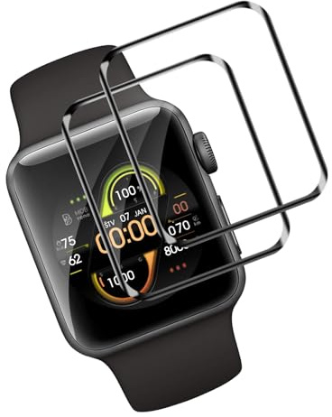 Carantee 2 Pièces Verre Trempé pour Apple Watch Series 4/5/6/se 44mm Ecran Verre, Anti-salissures Sans Bulles protection écran, HD Haute Sensibilité Vitre Protection Compatible avec Apple Watch 44mm