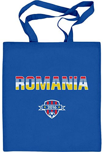 Shirtgeil Romania Rumänien Fussball WM 2022 WM Fanshirt Jutebeutel Baumwolltasche One Size Blau