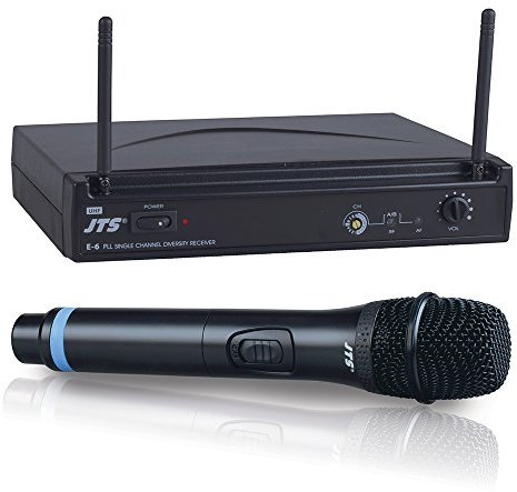 JTS E-6 UHF Wireless Handheld Microphone Church PA DJ Disco Karaoke Sound System