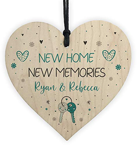 Red Ocean Personalised New Home Housewarming Gift Heart Plaque Sign Moving House Memories Keepsake