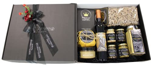 Cesti Natalizi a base di Tartufo - Idea Confezione Regalo ERMAFRODITO - Cesto Natalizio Gastronomico - Pacco Natale con Prodotti Tipici Artigianali - Truffle Gift Idea