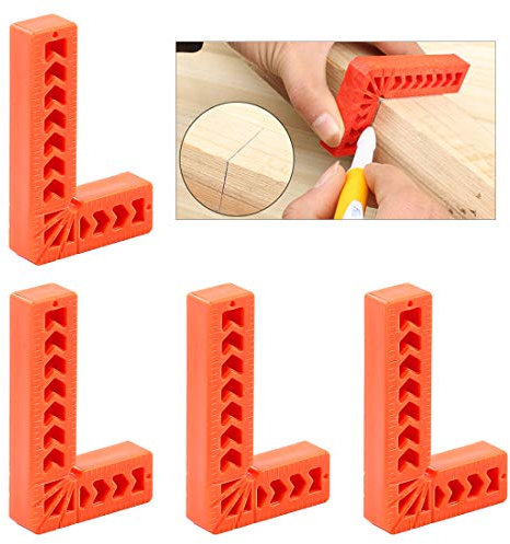 Swpeet 2 piezas 6 pulgadas grados de posicionamiento de cuadrados, ángulo de 90 grados de sujeción cuadrado para carpintería, herramienta de carpintería, marcos de fotos, cajas, armarios o cajones