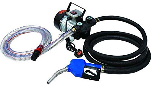 Neilsen CT5183 Electric Diesel Fuel Transfer Pump 230V 60L/Min with Bypass Valve, Automotive Filler Nozzle, 2M Inlet Hose & 4M Outlet Hose, Compact Portable Fuel Dispenser