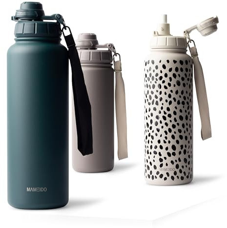 MAMEIDO Borraccia Termica con Cannuccia 700 ml, Termo Isolata senza Perdite, Thermo per Bevande Calde, Senza BPA, Borracce Termiche Inox Palestra (Ocean Bloom)