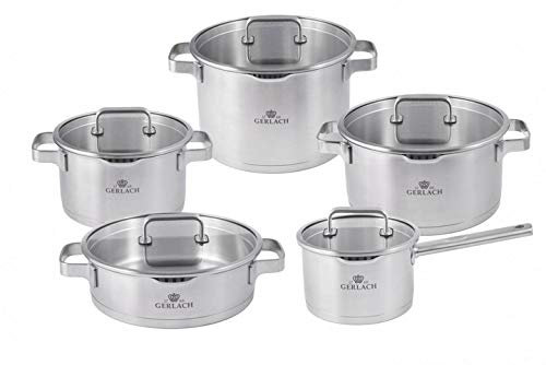 Gerlach Prestige Plus Juego de ollas, Plata, 10 El.