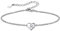 Armbänd mit Alphabet R Brief Armbänder S925 Silber Damen Armkettchen mit Buchstaben Herzen Initiale Fußkettchen 16cm+5cm Zierlich Herzen Initiale Armkette
