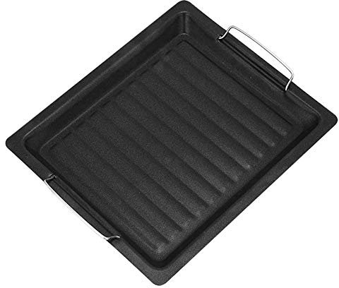 Yicare Grillpfanne aus Gusseisen, antihaftbeschichtet, wiederverwendbar, Grillplatte, Grillpfanne, Kochen mit Griffen für Grill, Lagerfeuer, Gas