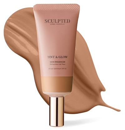 Tint & Glow Hydrating Tinted Moisturiser from Sculpted by Aimee – 45ml Cruelty-Free Moisturising Face & Skin Tint Enhancer with SPF 30, Blue Light Protection, Hyaluronic Acid & Niacinamide